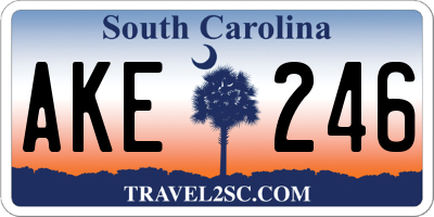 SC license plate AKE246