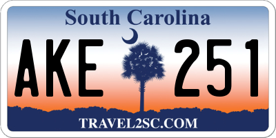 SC license plate AKE251