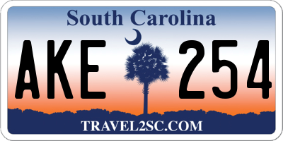 SC license plate AKE254