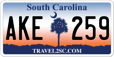 SC license plate AKE259