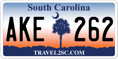 SC license plate AKE262