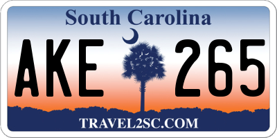 SC license plate AKE265