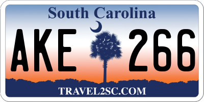 SC license plate AKE266