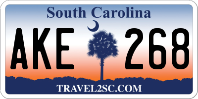 SC license plate AKE268