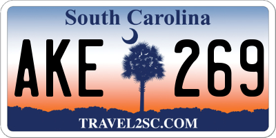 SC license plate AKE269
