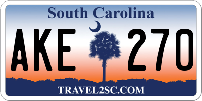 SC license plate AKE270