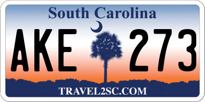 SC license plate AKE273