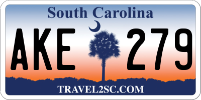 SC license plate AKE279