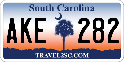 SC license plate AKE282