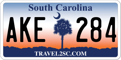 SC license plate AKE284