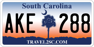 SC license plate AKE288