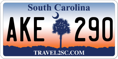 SC license plate AKE290