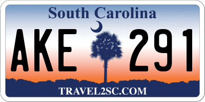 SC license plate AKE291