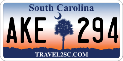 SC license plate AKE294