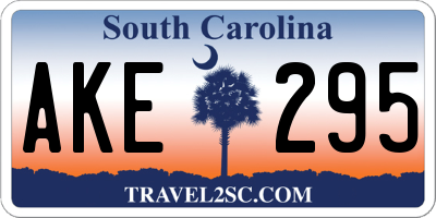 SC license plate AKE295