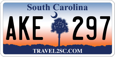 SC license plate AKE297