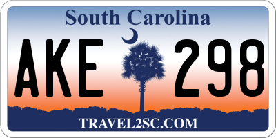 SC license plate AKE298