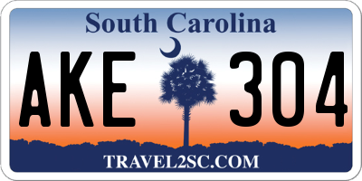 SC license plate AKE304