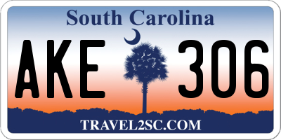 SC license plate AKE306