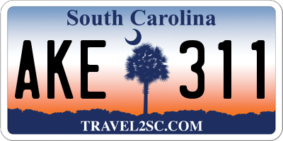 SC license plate AKE311