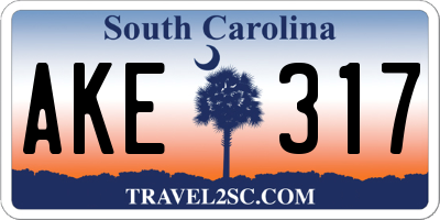 SC license plate AKE317