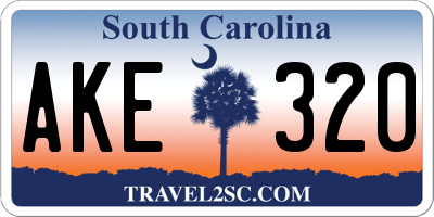 SC license plate AKE320
