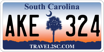 SC license plate AKE324
