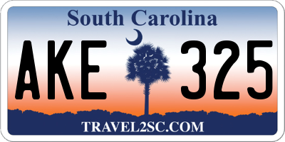 SC license plate AKE325