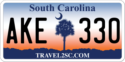 SC license plate AKE330