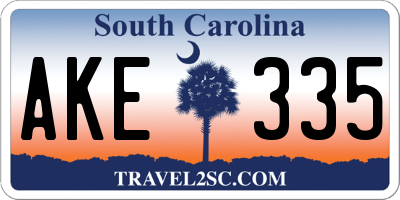SC license plate AKE335