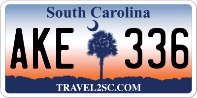 SC license plate AKE336