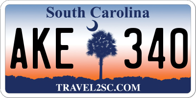 SC license plate AKE340