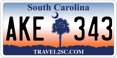 SC license plate AKE343