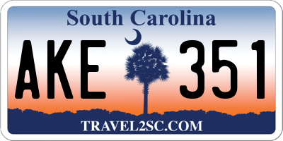 SC license plate AKE351