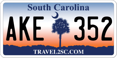 SC license plate AKE352