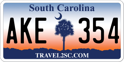 SC license plate AKE354
