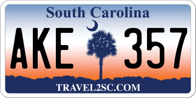 SC license plate AKE357