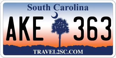 SC license plate AKE363