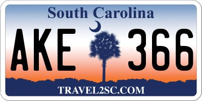 SC license plate AKE366
