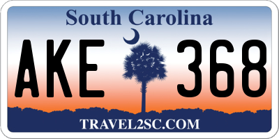 SC license plate AKE368