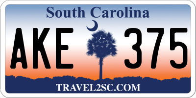 SC license plate AKE375