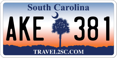 SC license plate AKE381