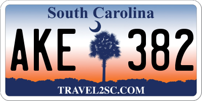 SC license plate AKE382