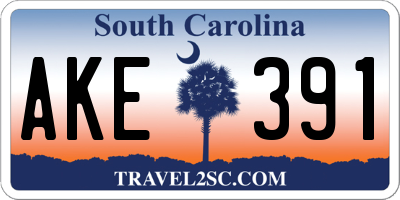 SC license plate AKE391