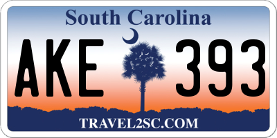 SC license plate AKE393