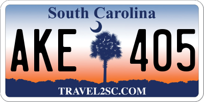 SC license plate AKE405