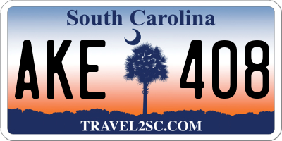SC license plate AKE408