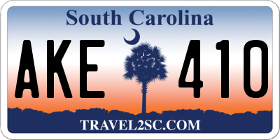 SC license plate AKE410