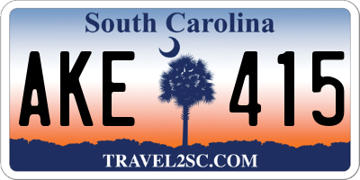 SC license plate AKE415