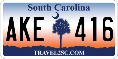SC license plate AKE416